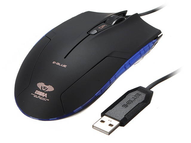 E-Blue Cobra Adjustable 1600DPI 6-Button USB Wired Optical PC Gaming Mouse