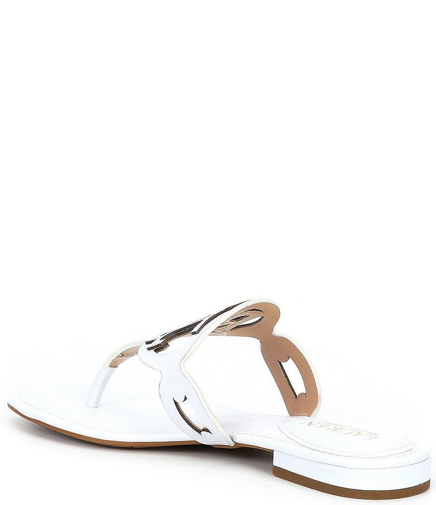 Lauren Ralph Lauren Audrie Leather Logo Thong Sandals