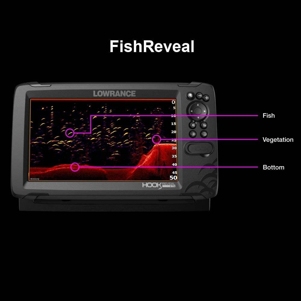 Lowrance HOOK Reveal 7x TripleShot - 7-inch Fish Finder with TripleShot Transducer, GPS Plotter