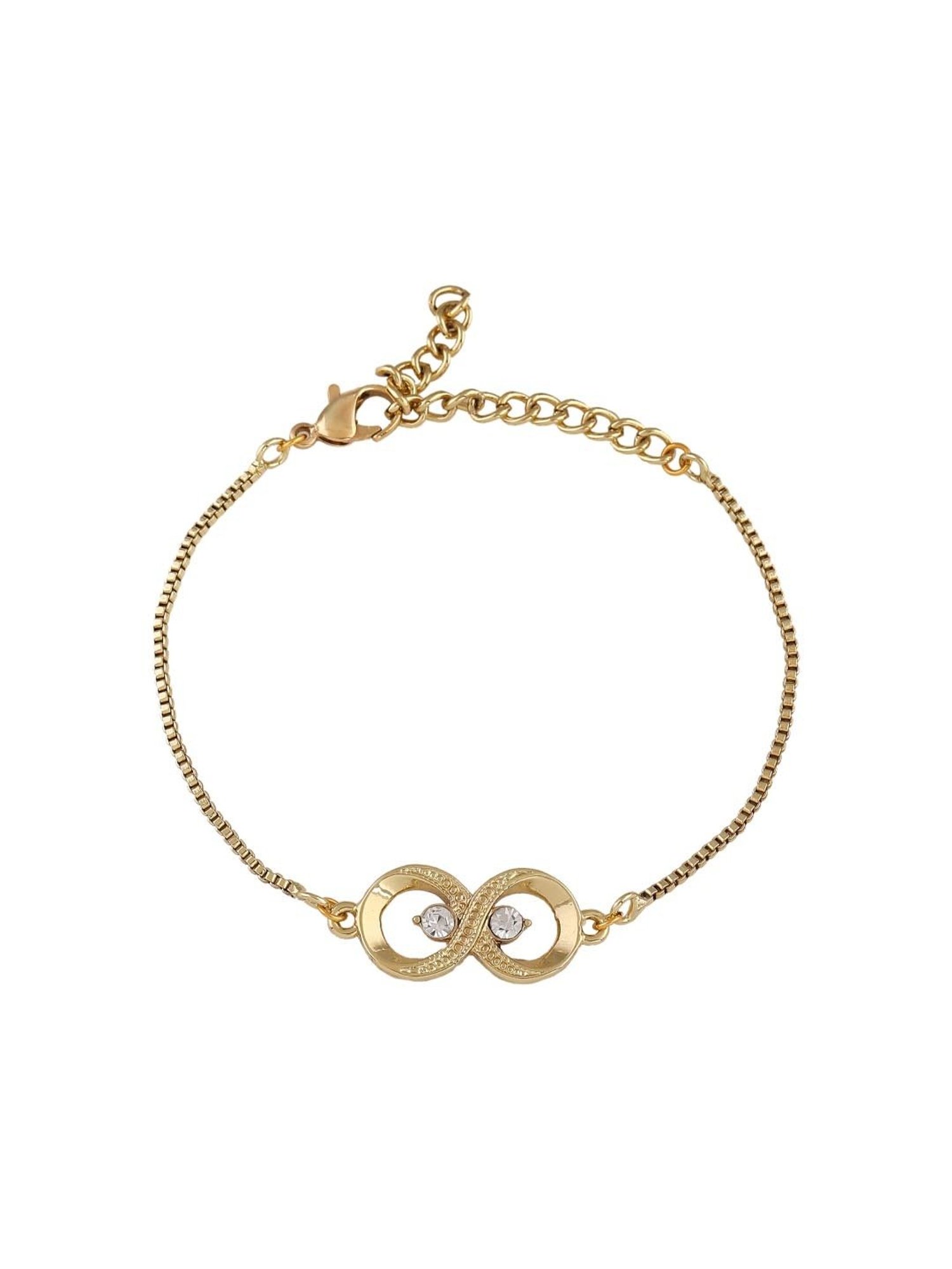 Estele Gold-Plated Eternal Knot Bracelet with Austrian Crystals for Women