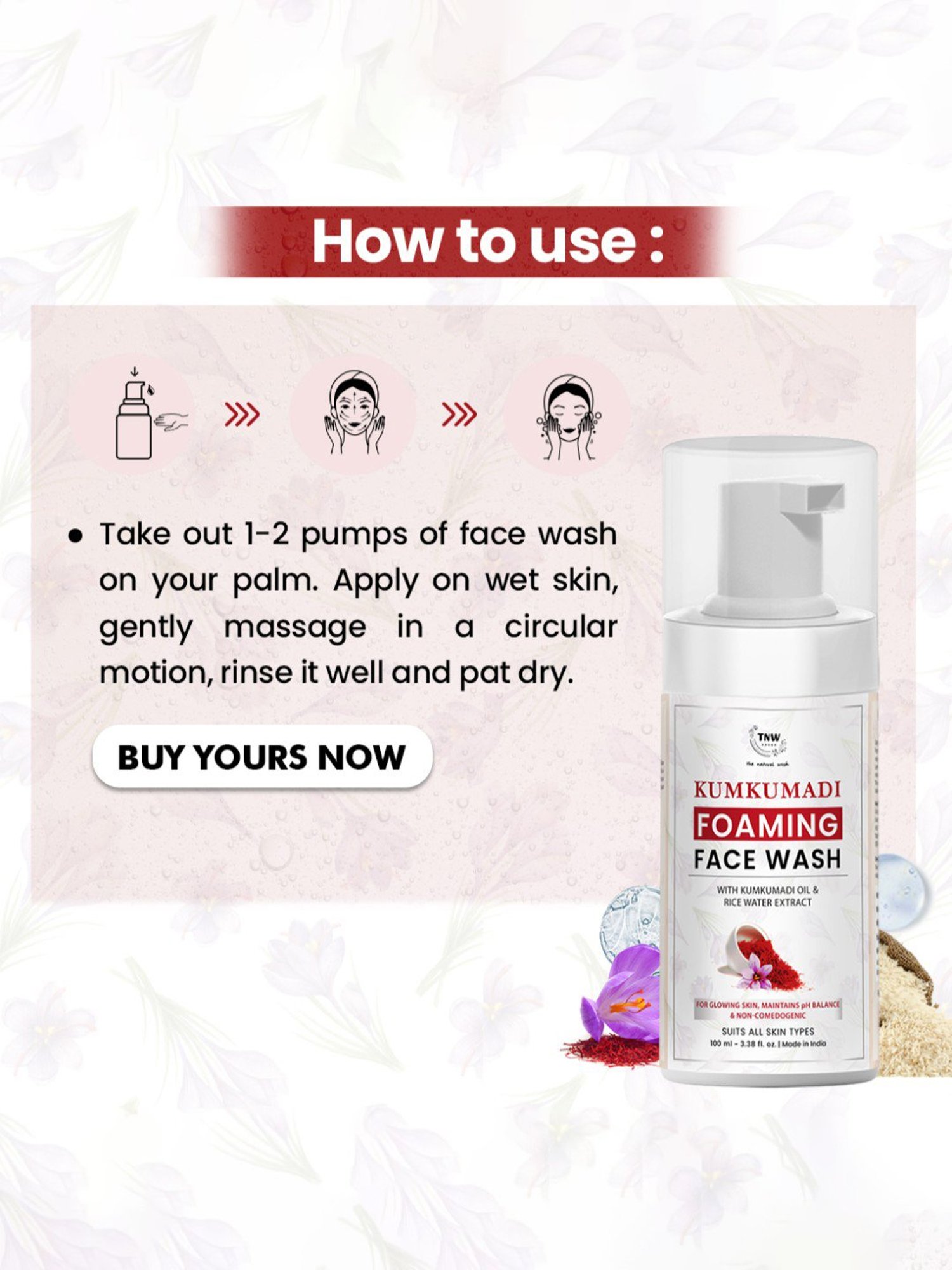 TNW-The Natural Wash Kumkumadi Foaming Face Wash - 100 ml