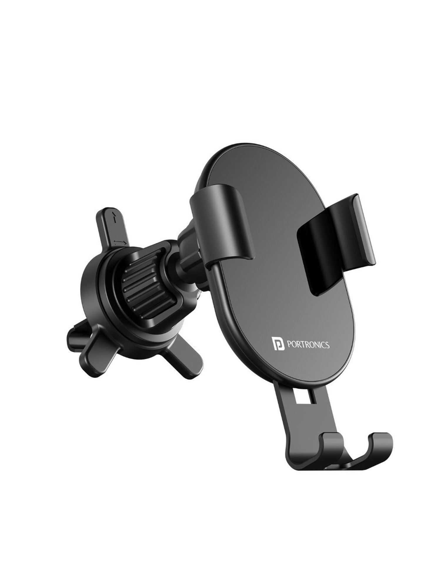 Portronics Charge Clamp 4 Wireless Car Charger with 15 W, 360 Degree Rotation (Black)
