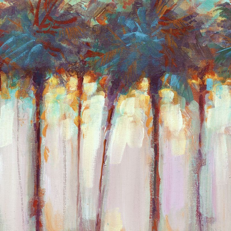 30"x30" Palms At Dusk Square By Ruane Manning Art On Canvas - Fine Art Canvas