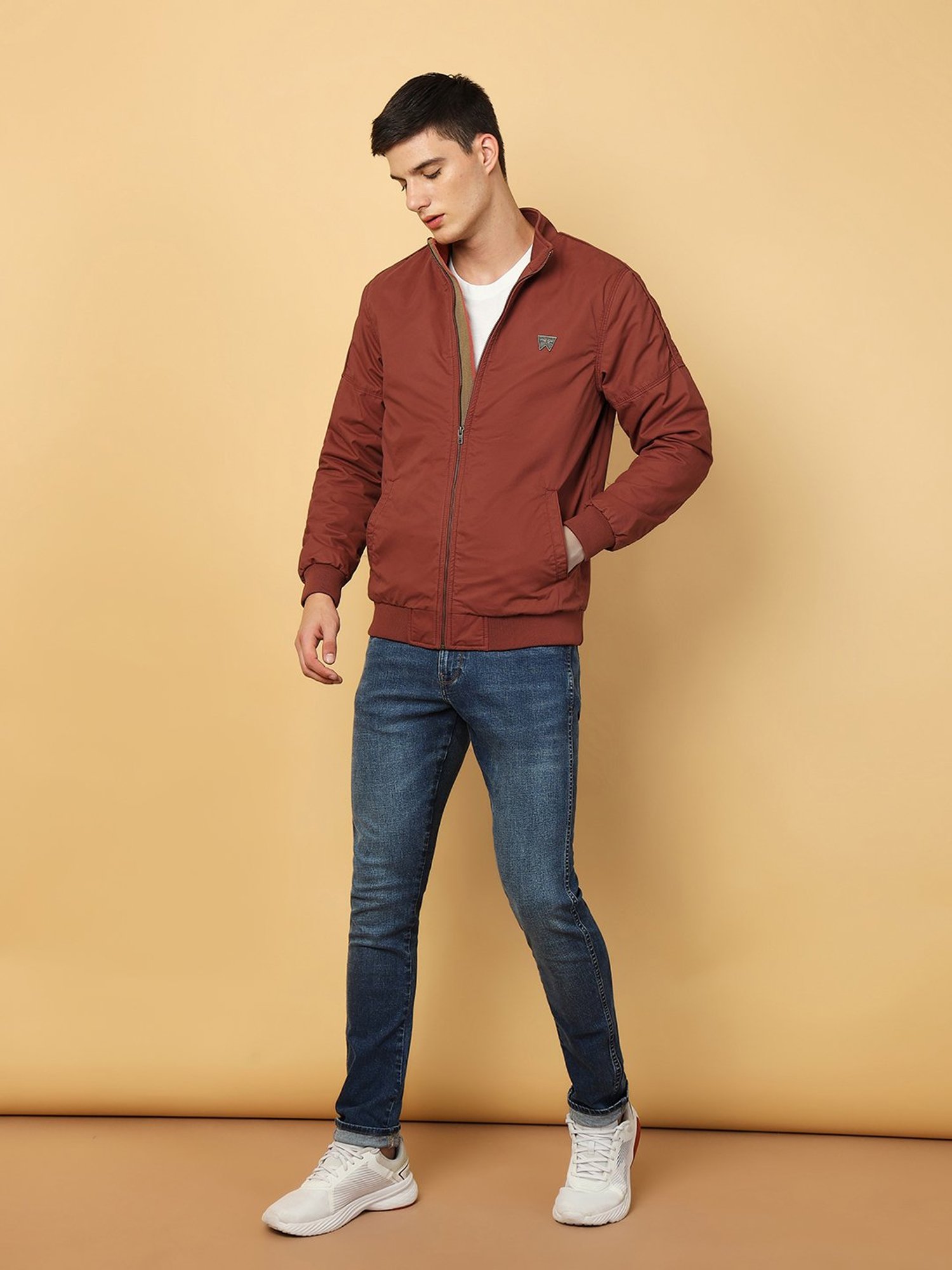 Wrangler Rust Regular Fit High Neck Jacket
