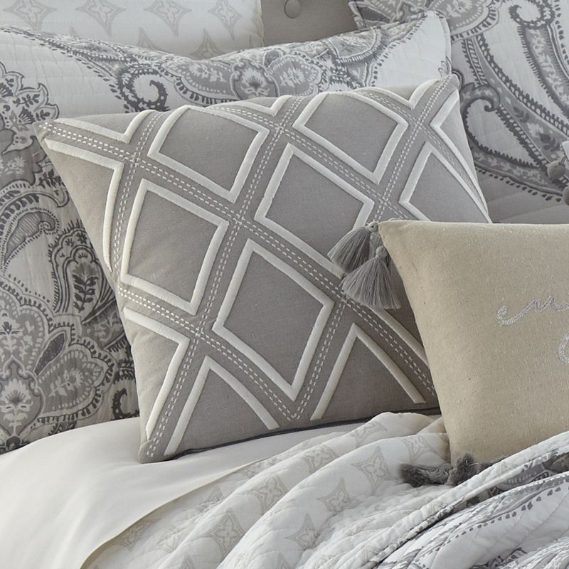 Novara Appliqued Diamond Decorative Pillow - Levtex Home