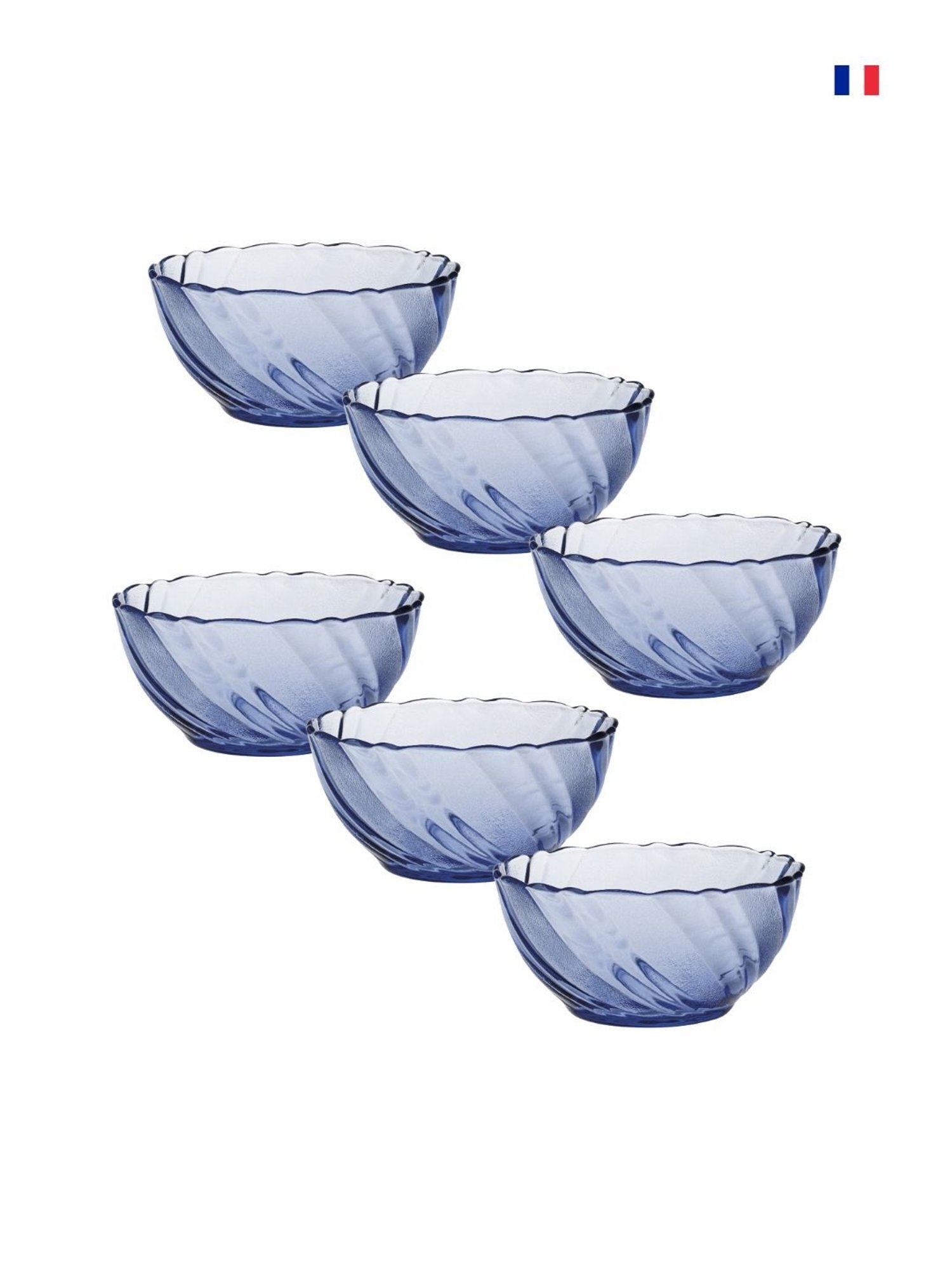 Duralex Beau Rivage Marine Toughened Glass Bowl (0.37 L) - Set of 6