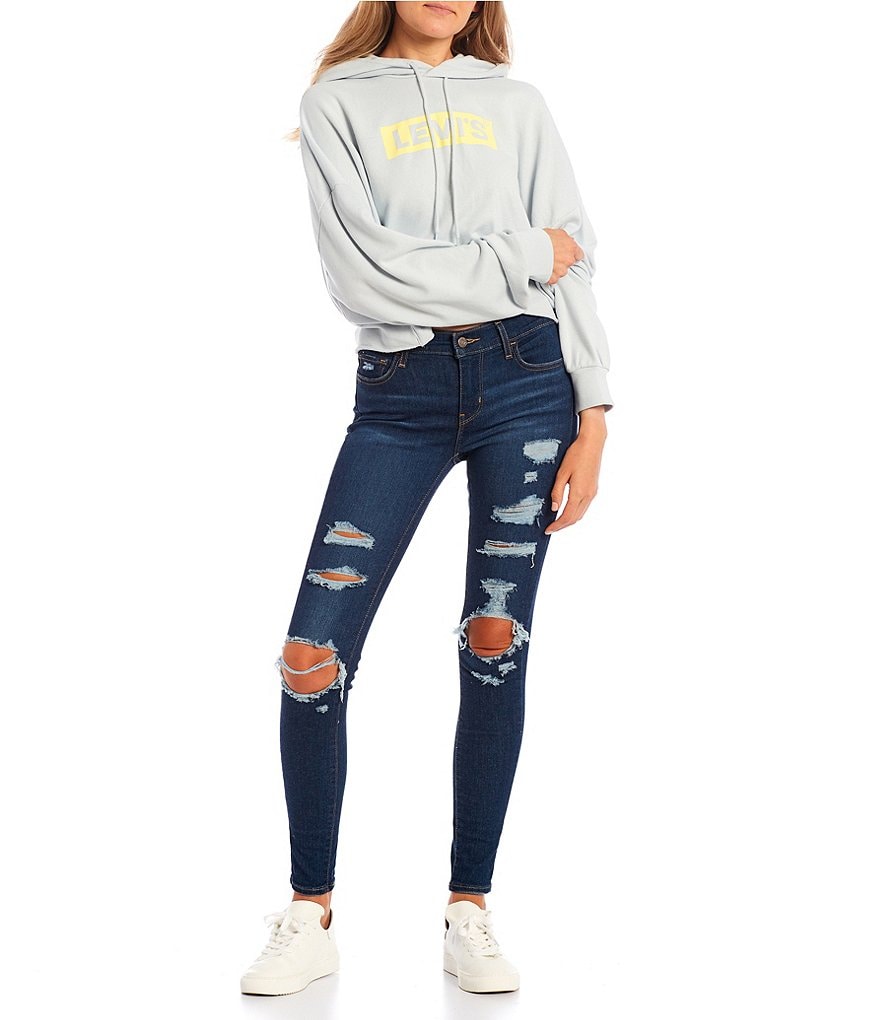 Levi's&reg; Box Tab Logo Long Sleeve Cropped Hoodie