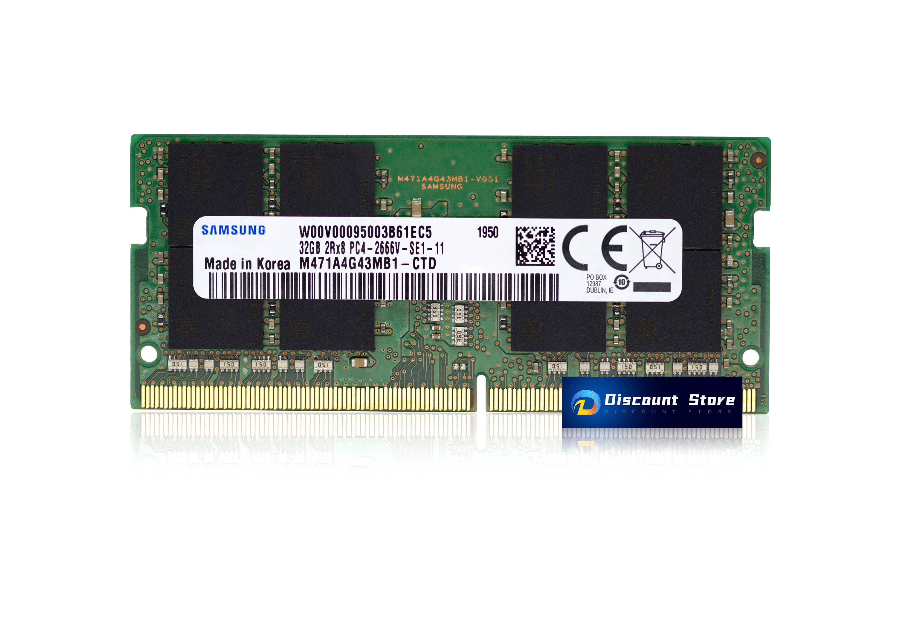 Samsung 32GB DDR4 PC4-21300 2666MHZ 260 PIN SODIMM 1.2V CL 19 laptop ram memory M471A4G43MB1-CTD