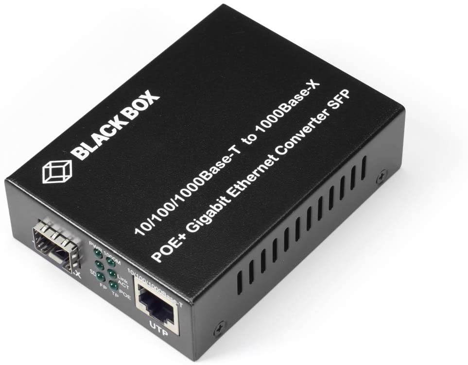 Black Box Network - LGC215A - Black Box Pure Networking Transceiver/Media Converter - 1 x Network (RJ-45) - Gigabit Ethernet - 10/100/1000Base-T, 1000Base-X - 1 x Expansion Slots - SFP+ - 1 x SFP+