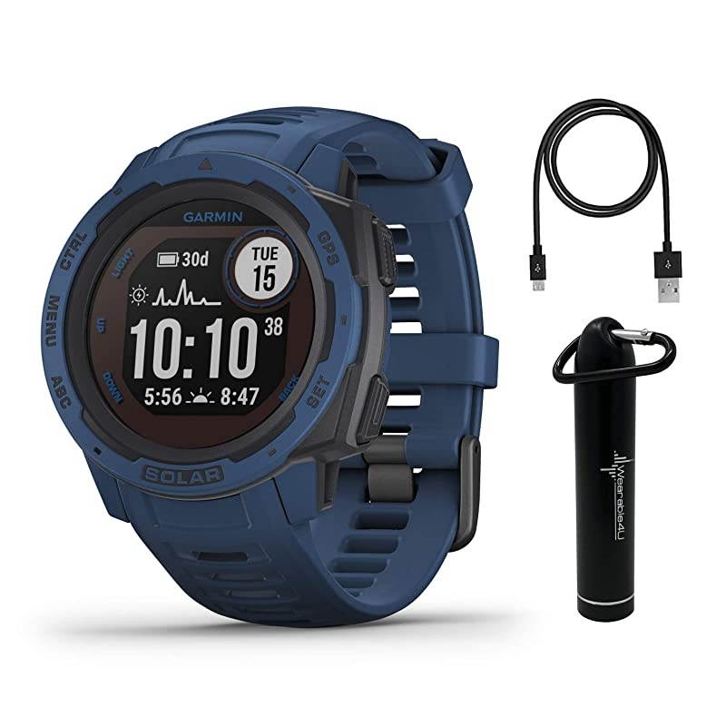 Garmin Instinct Solar Surf Edition Premium GPS Smartwatch with Included  Power Bank Bundle (Cloudbreak)