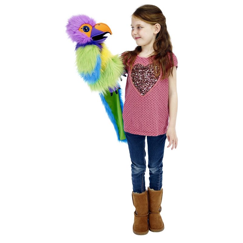 The Puppet Company Large Bird Plush Puppet - Plum headed Parakeet