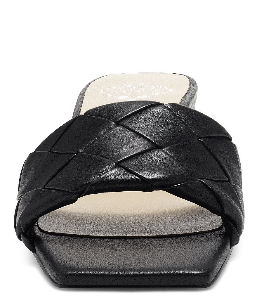 Vince Camuto Semtera Woven Strap Block Heel Square Toe Slides