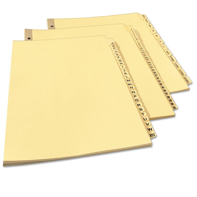 Avery Gold Reinforced Laminated Tab Dividers, 25-Tab, A-Z, Letter, Buff, 25/Set