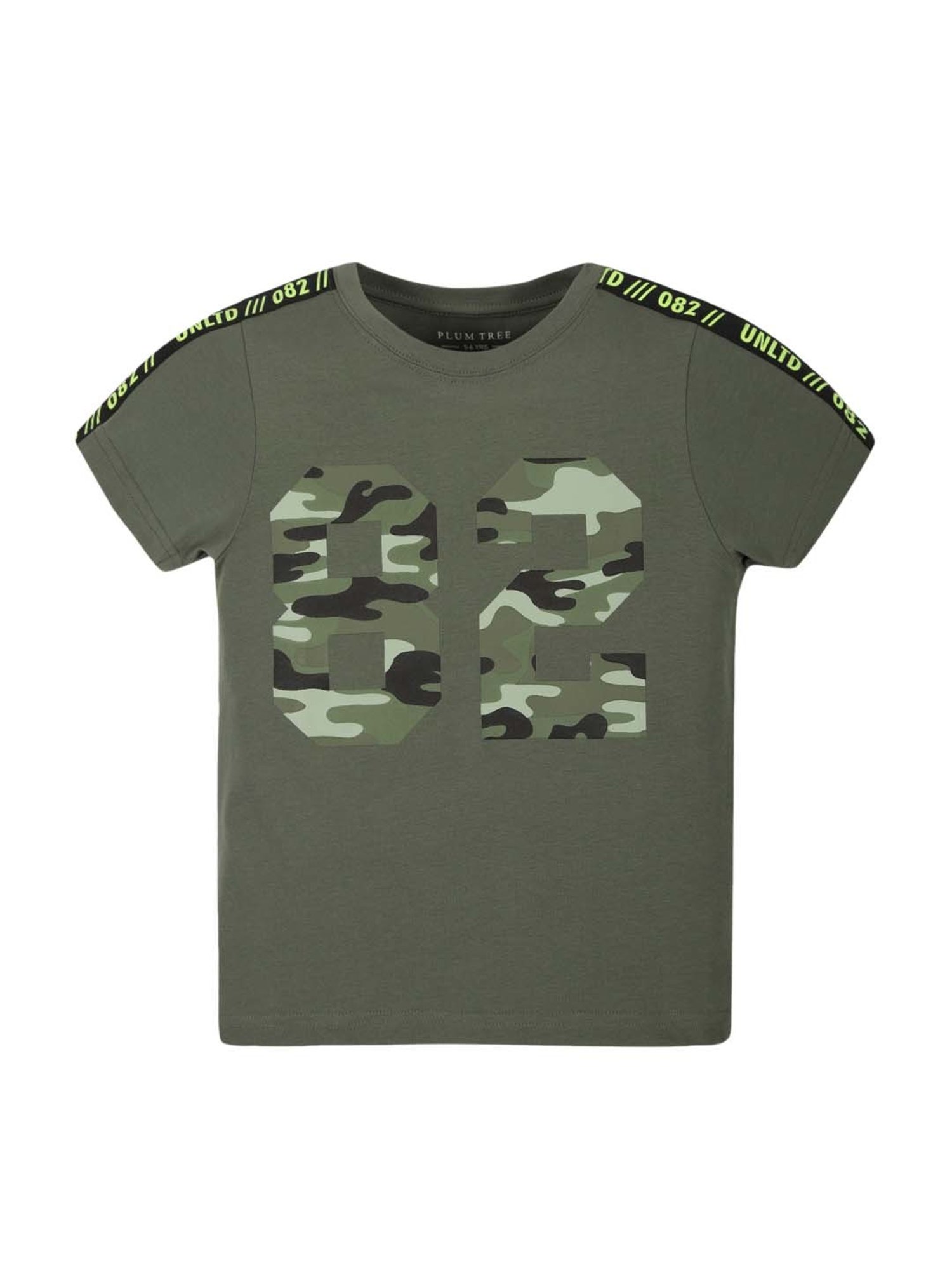 Plum Tree Kids Yellow & Grey Cotton Printed T-Shirt (Pack of 2)