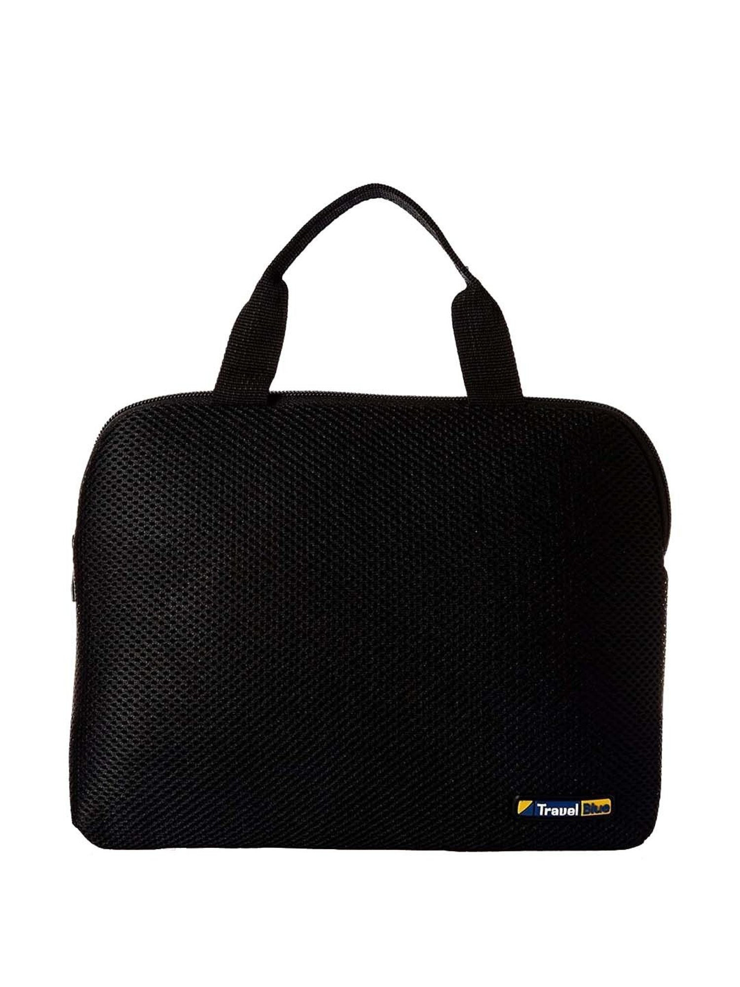 Travel Blue Black Textured Laptop Sleeves