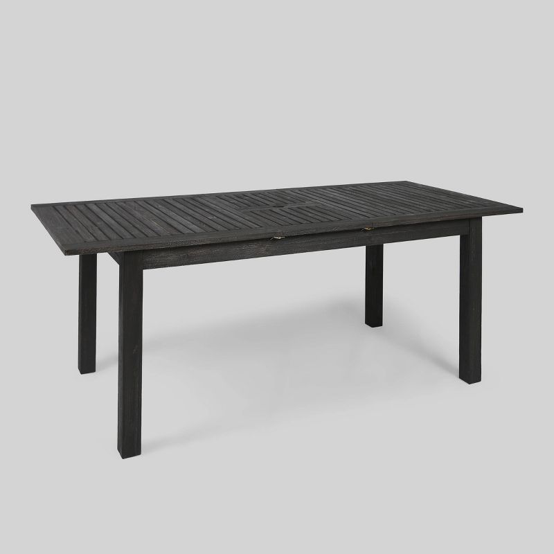 Nadia 9pc Wood and Wicker Expandable Dining Set Gray - Christopher Knight Home