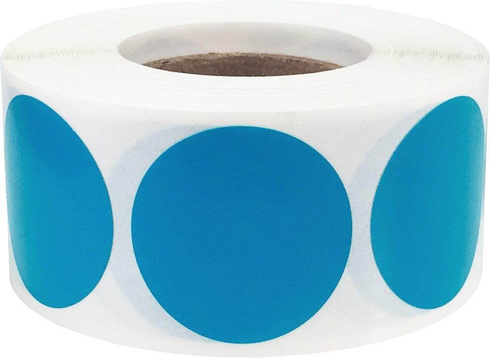 Color Coding Labels Aqua Round Circle Dots for Organizing Inventory 1 inch 500 Total Adhesive Stickers