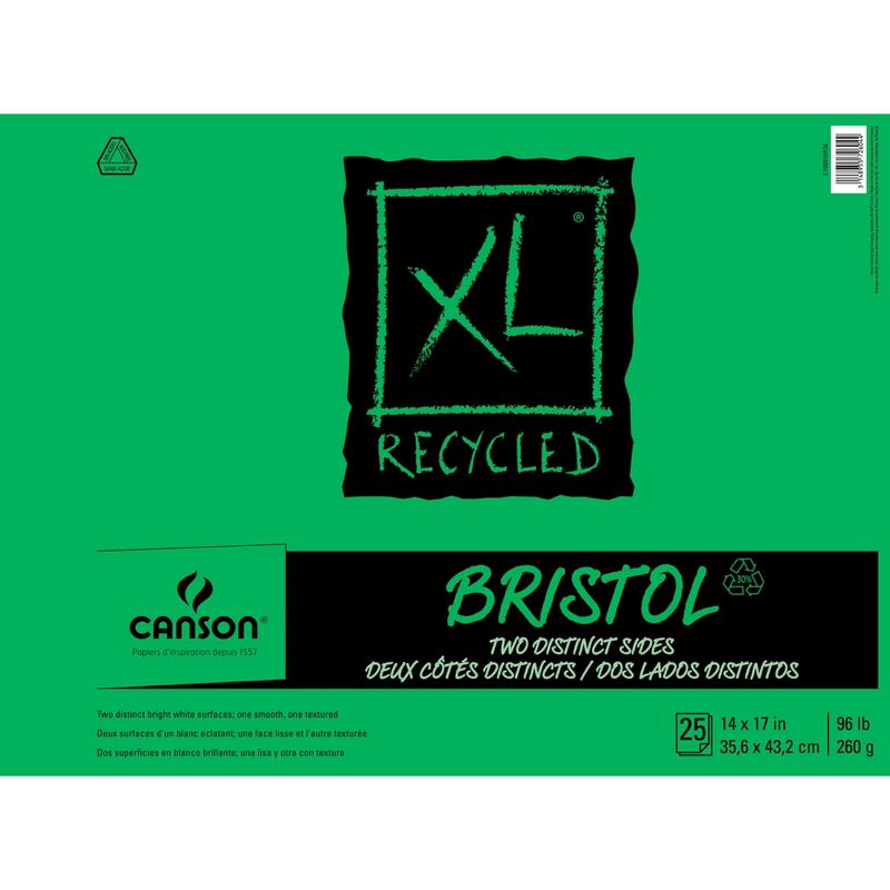 Canson XL Bristol 2-Sided Pad 14"X17"-25 Sheets