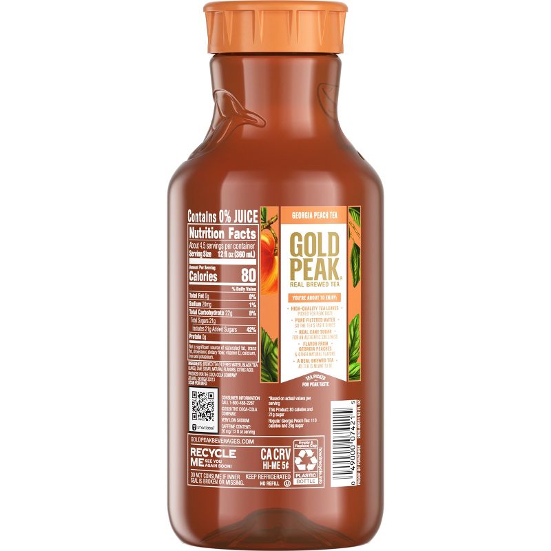 Gold Peak Peach Flavored Iced Tea Drink - 52 fl oz