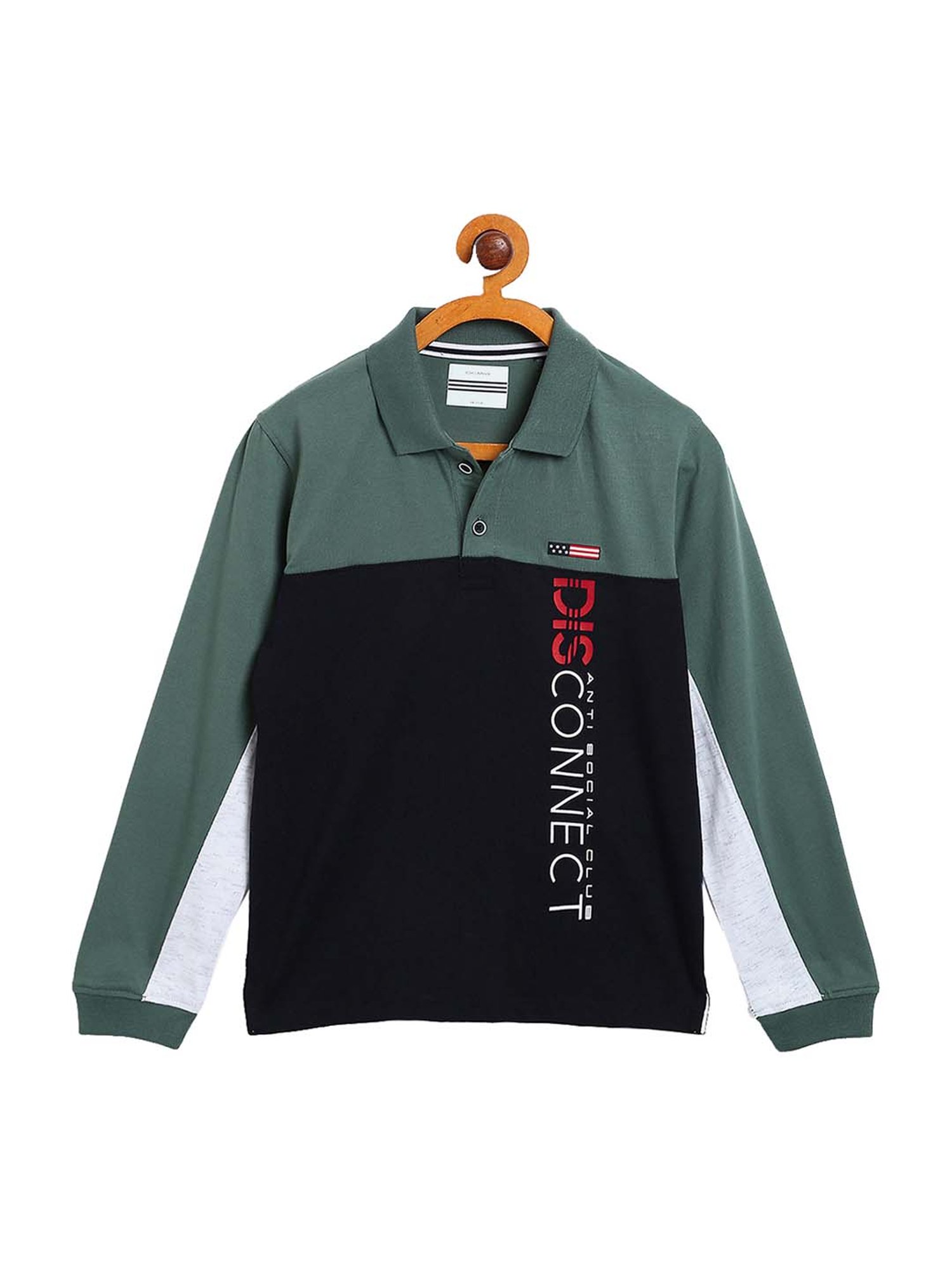 Octave Kids Basil Cotton Printed Polo T-Shirt