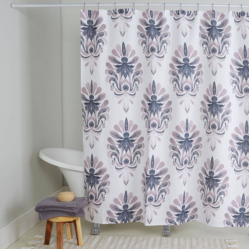 72"x72" Emery Cotton Fabric Shower Curtain - Nicole Miller