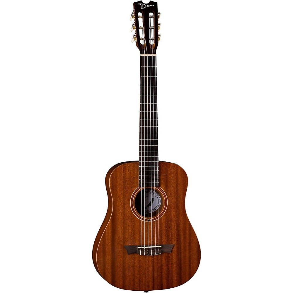 Dean Flight Nylon Satin Mahogany Travel Guitar Natural