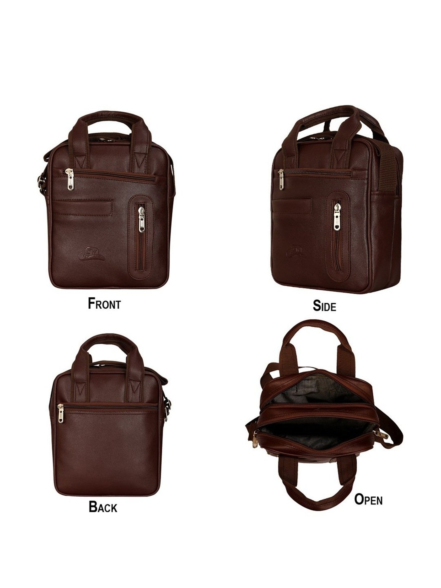 Leather World Brown Solid Medium Cross Body Bag