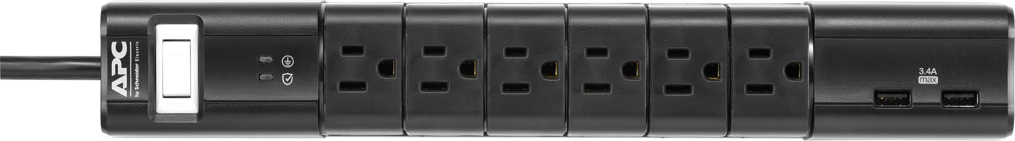 APC by Schneider Electric SurgeArrest Essential 6-Outlet Surge Suppressor/Protector