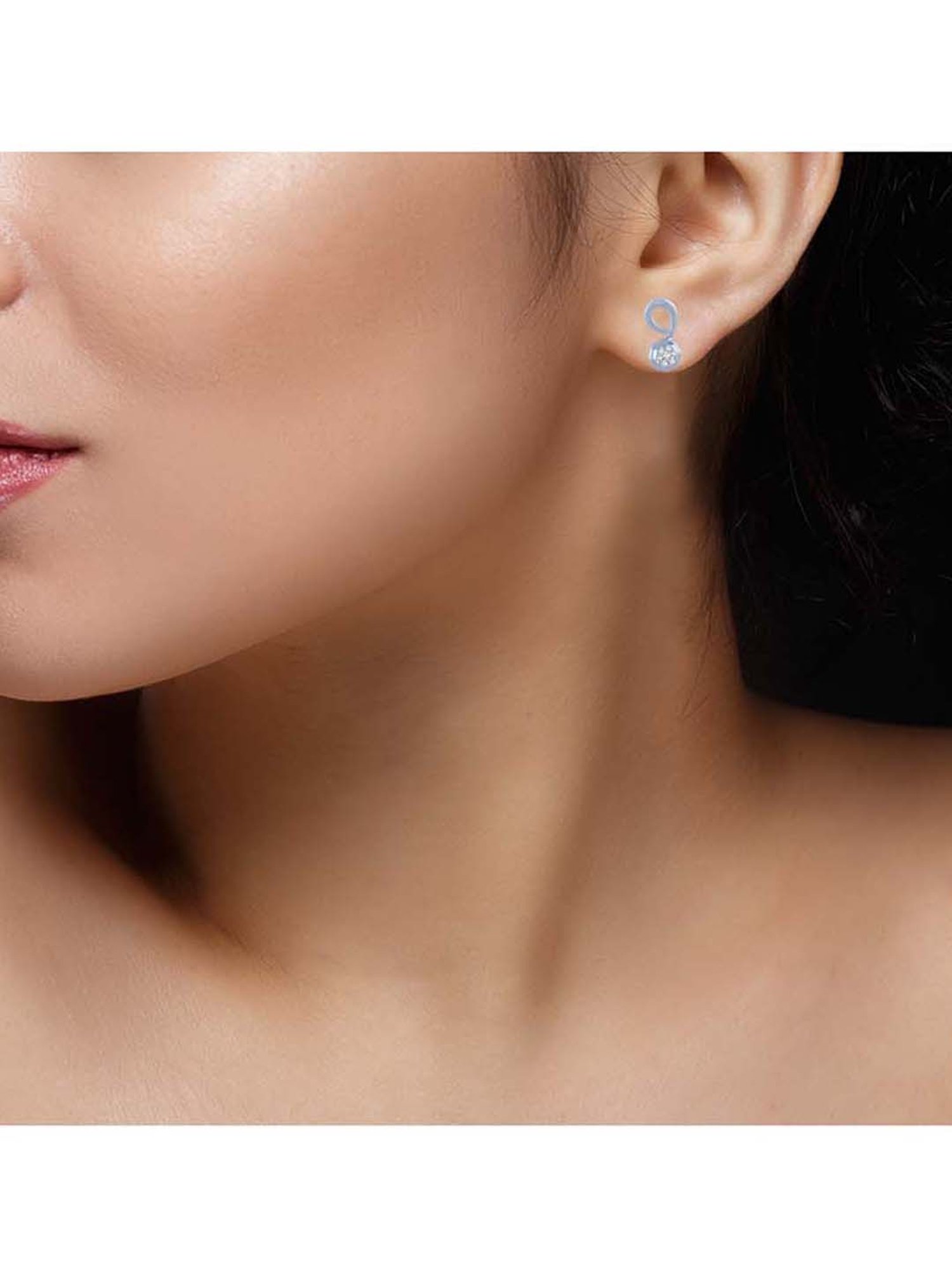 P.C. Chandra Jewellers 14 kt Gold & Diamond Earrings