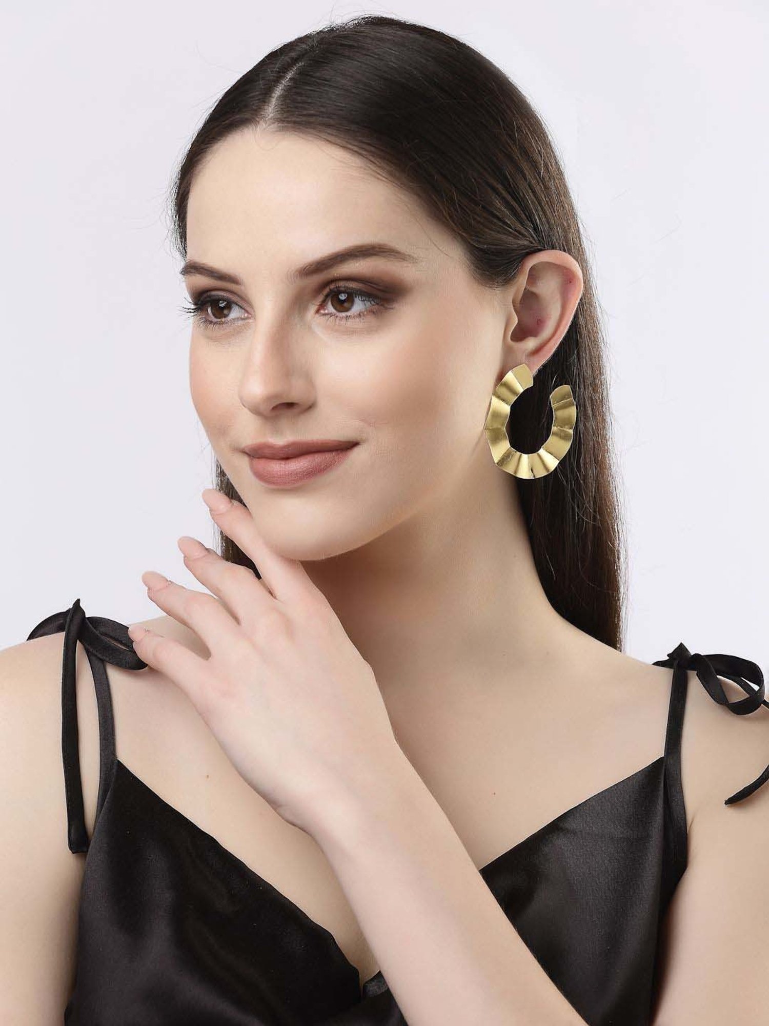 NVR Gold-plated Contemporary Stud Earrings for Women
