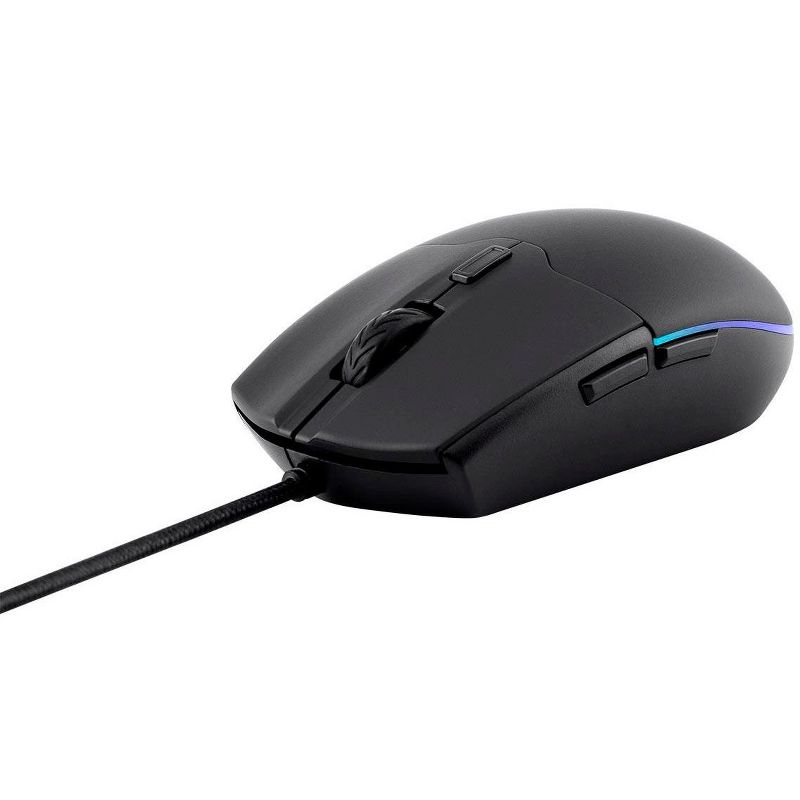 Dark Matter by Monoprice Rover Optical Gaming Mouse - 6200DPI Optical Pixart Sensor, Omron Switches, PAW3327, RGB, 6 DPI Presets