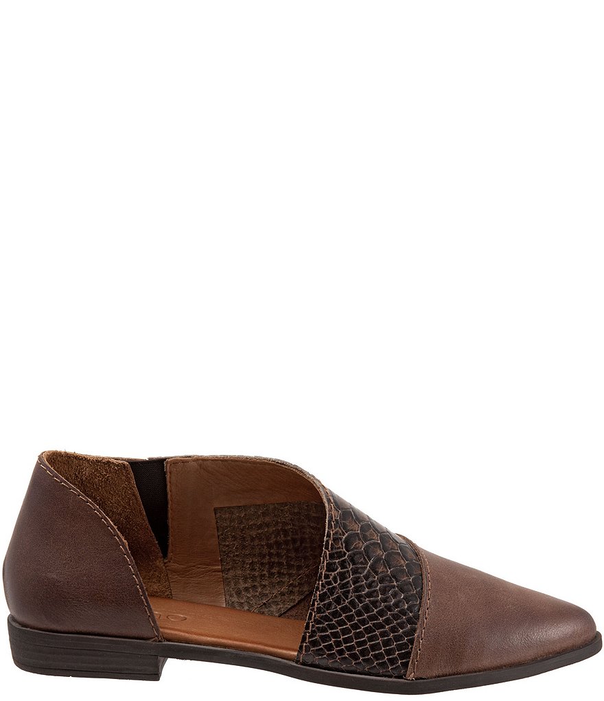 Bueno Blake Snake Embossed Leather Slip-On Flats