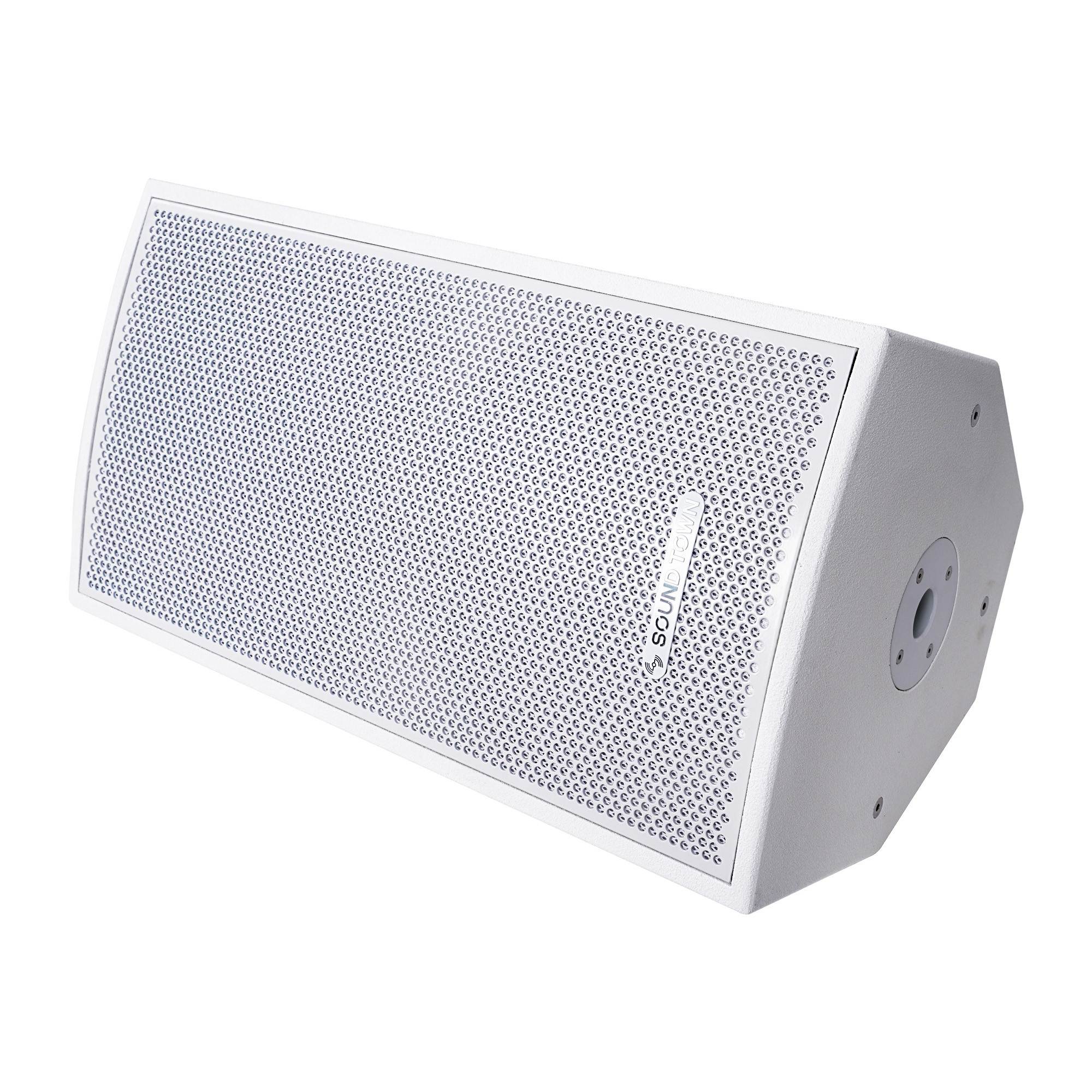 Sound Town CARME Series 12" 2-Way Powered Professional PA DJ Monitor Speaker, White w/ Compression Driver for Installation, Live Sound, Karaoke, Bar, Church