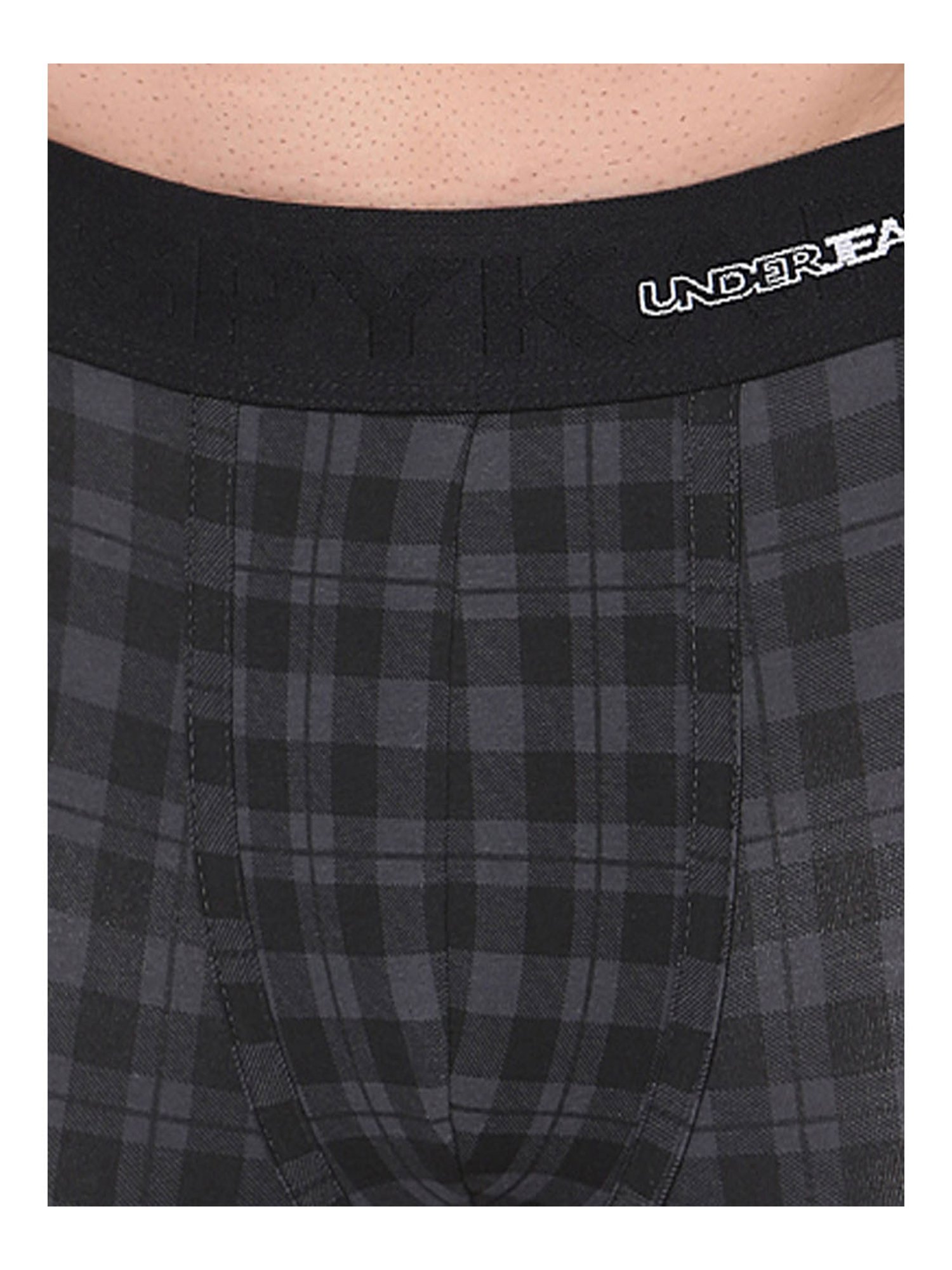UnderJeans by Spykar Black Checks Trunks