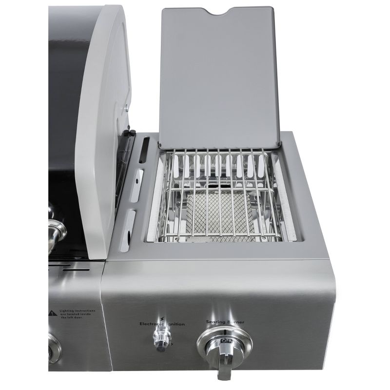 Kenmore 4-Burner Gas BBQ Propane Grill with Side Burner PG-40409S0LB Black