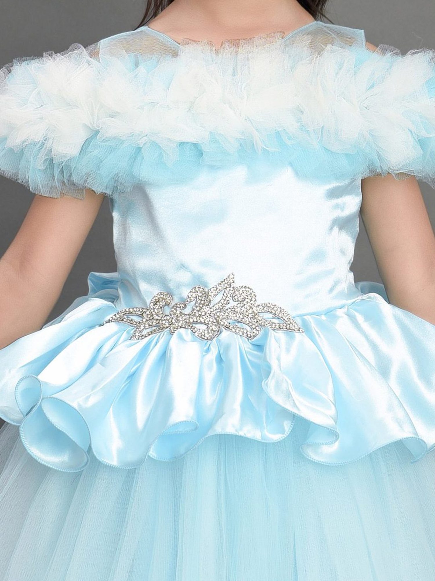 Many Frocks Kids Red Solid Dress