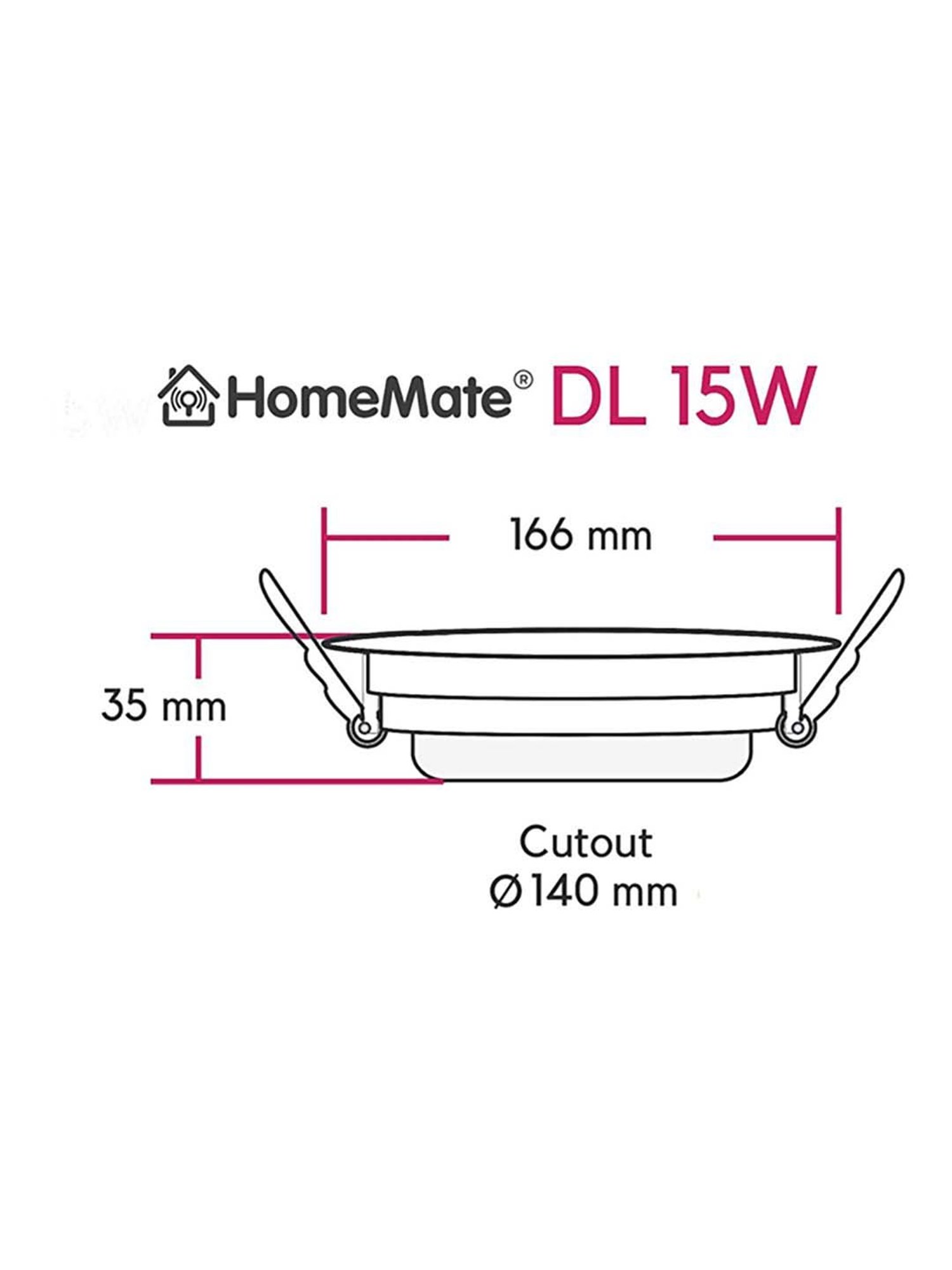 HomeMate 15W Smart Downlight Works with Google Assistant and Alexa (Multicolor)