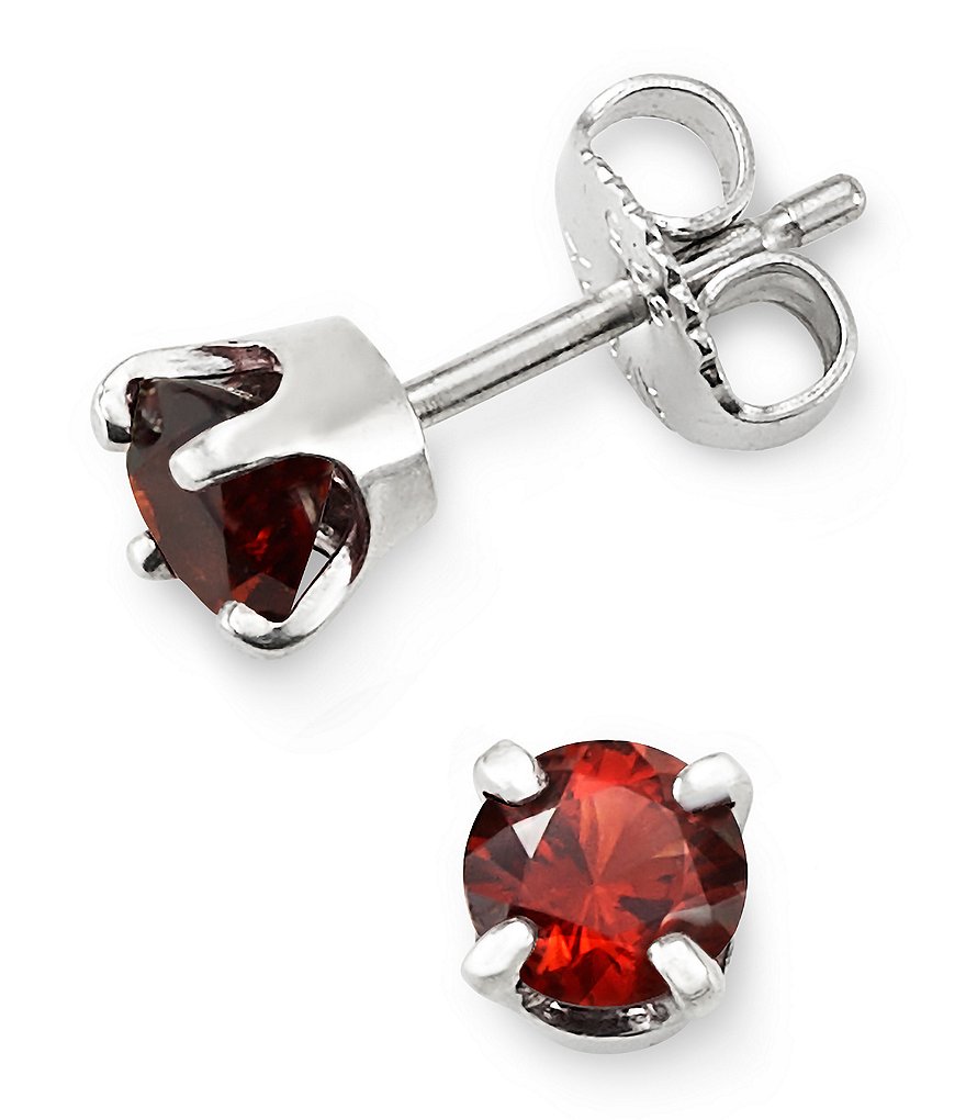 James Avery Garnet Gemstone January Birthstone Ear Posts