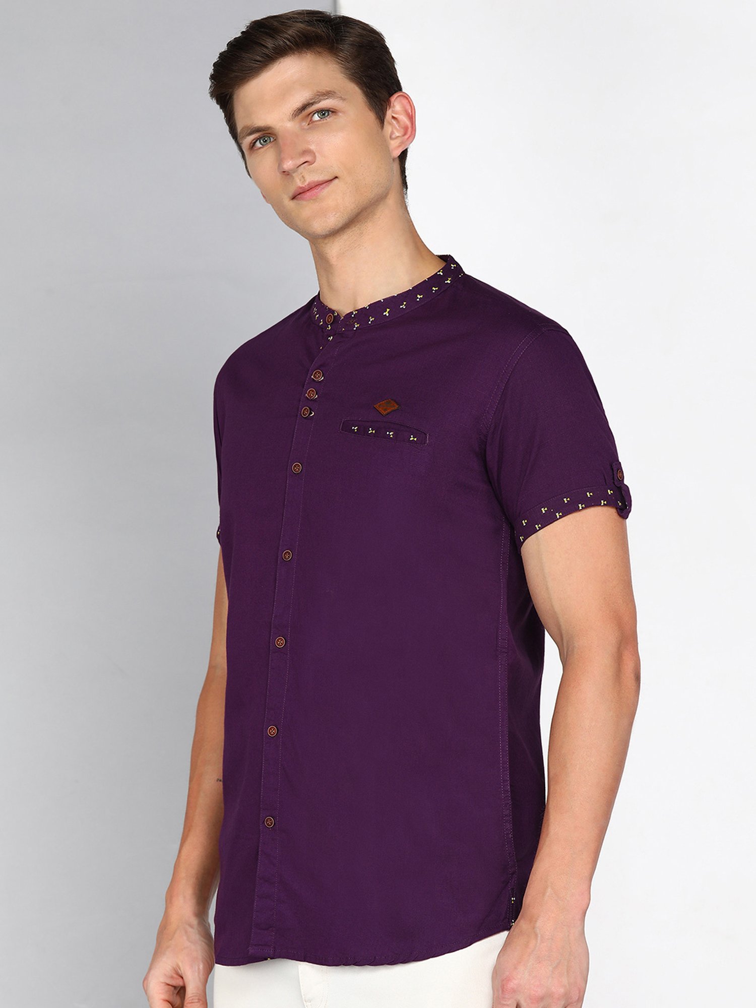 Kuons Avenue Purple Slim Fit Shirt