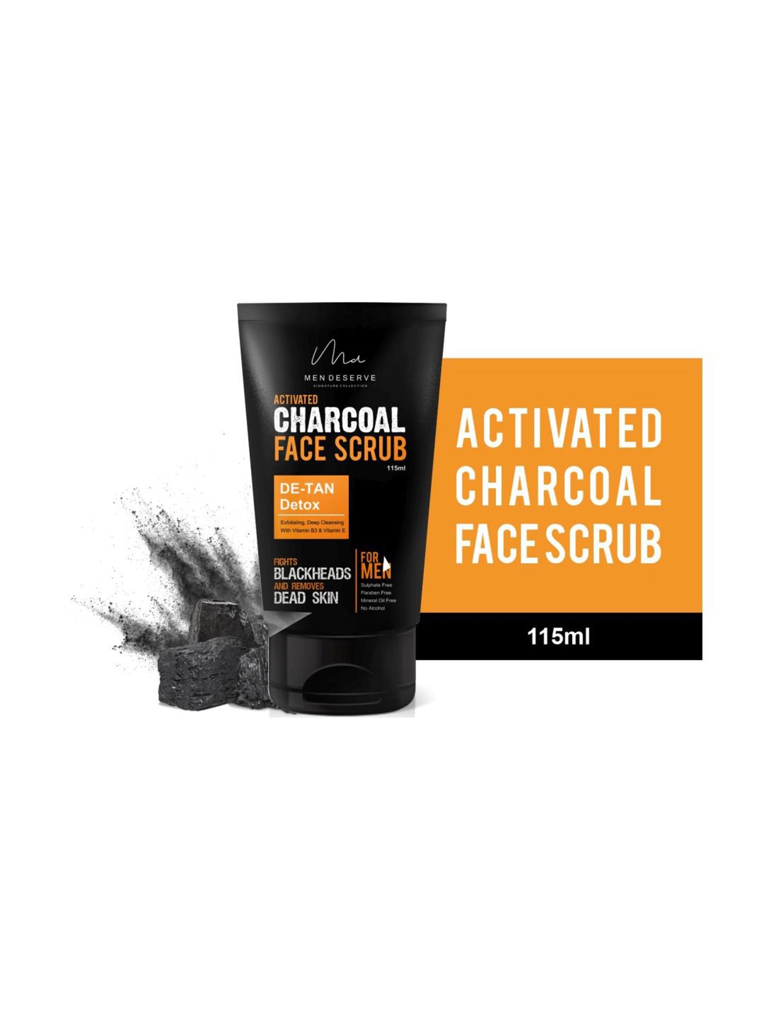 Men Deserve Activated Charcoal Face Scrub - 115 ml