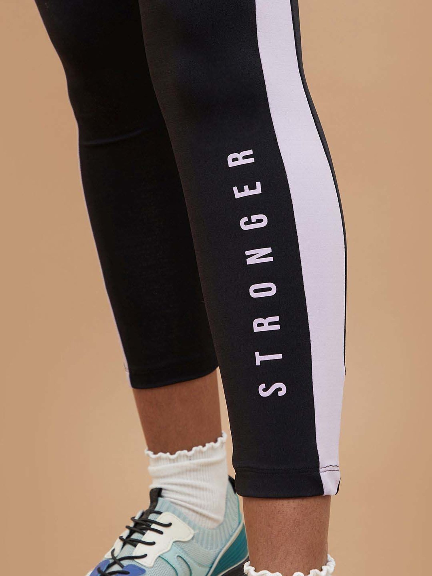 KAPPA Black Printed Sports Tights