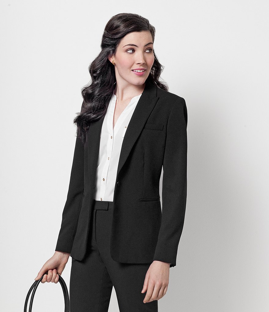 Kasper Glen Plaid Notch Lapel Two Button Front Pocket Jacket