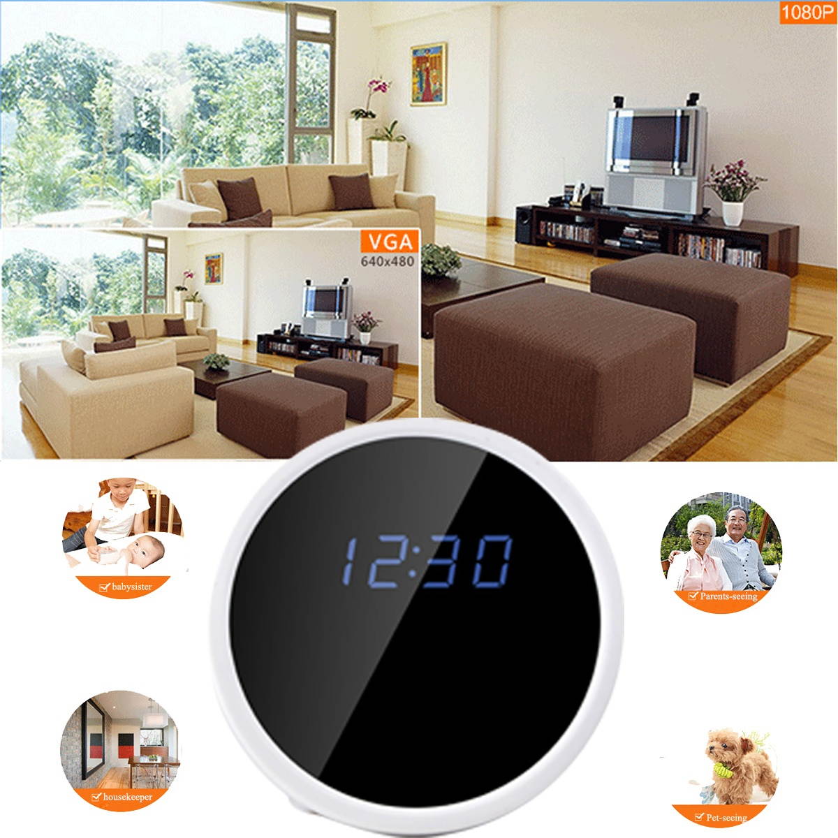 HD 1080P Wireless WiFi Hidden Camera Alarm Clock Camera Motion Cam DVR Night Vision