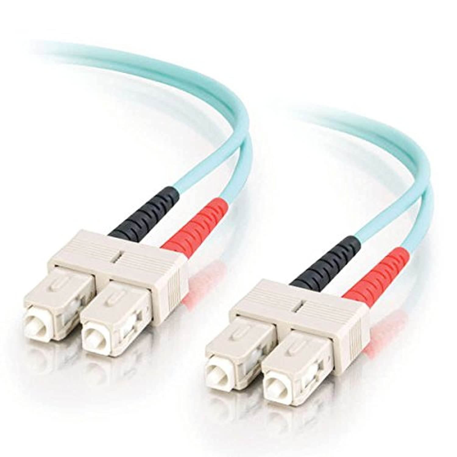 C2G/Cables to Go 21665 10 GB SC/SC Duplex 50/125 Multimode Fiber Patch Cable (6 Meters, Aqua)
