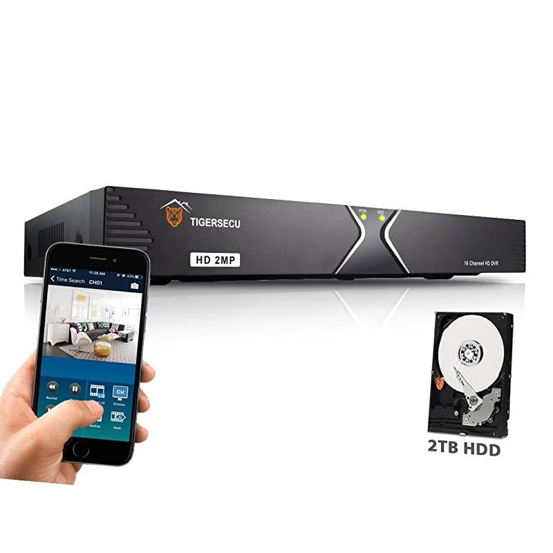 Super HD 1080P (5MP Lite) H.265+ 4-Channel Hybrid 4-in-1 DVR Security Recorder with 1TB Hard Drive, for 2MP TVI/5MP TVI/AHD/CVI/Analog Cameras (Cameras Not Included)