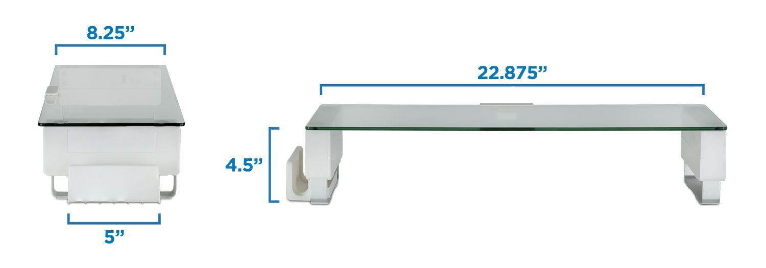 Mount-it! Glass Monitor Stand Clear Tempered Glass Fits 24-32 Inch Screens