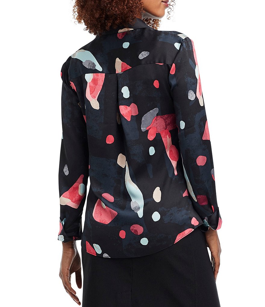 NIC + ZOE Long Sleeve Kaleidoscope Blouse