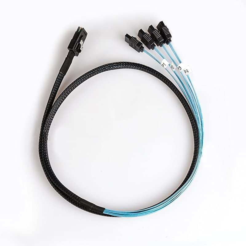 Internal Mini SAS 36 Pin SFF8087 to 4 SATA 7 Pin Forward Breakout Cable 16 Feet