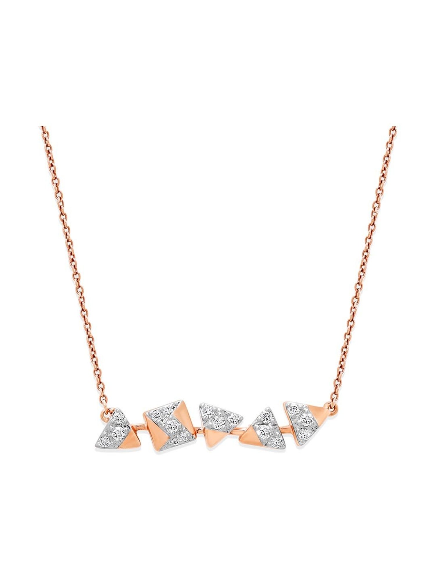 P.N.Gadgil Jewellers 18k Gold Infinity Florall Diamond Necklace For Women