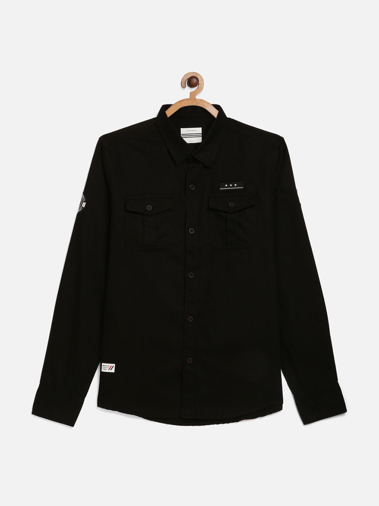 Octave Kids Black Solid Shirt